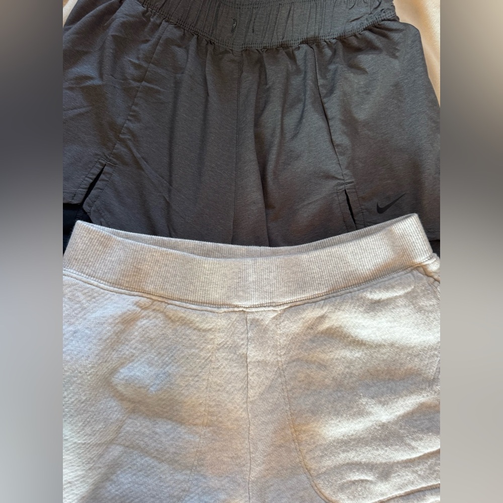 Bundle of 2-Madewell ash grey textured shorts and one pair Nike dark grey shorts